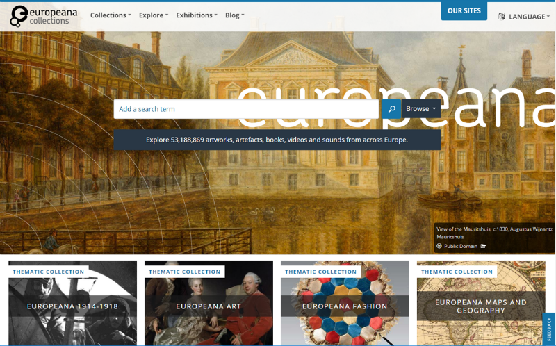Europeana Collections Screenshot