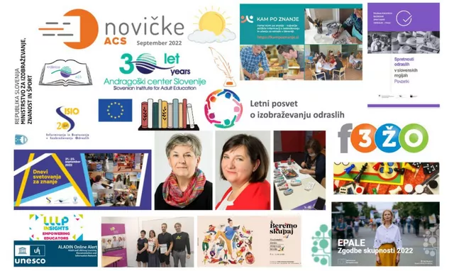 Kolaž fotografij septembrske številke e-Novičk ACS..