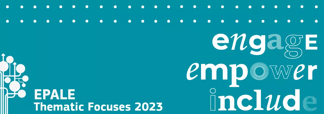 EPALE Thematic Focuses 2023 for the homepage.