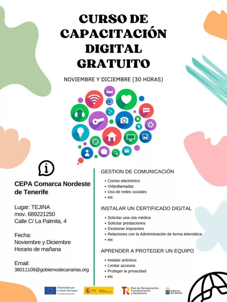 Cartel de Curso de Competencia Digital.