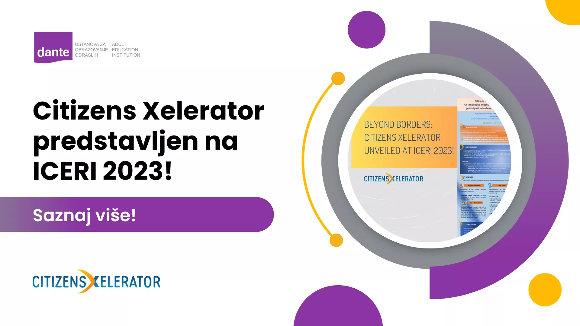 Citizens Xelerator predstavljen na ICERI 2023.