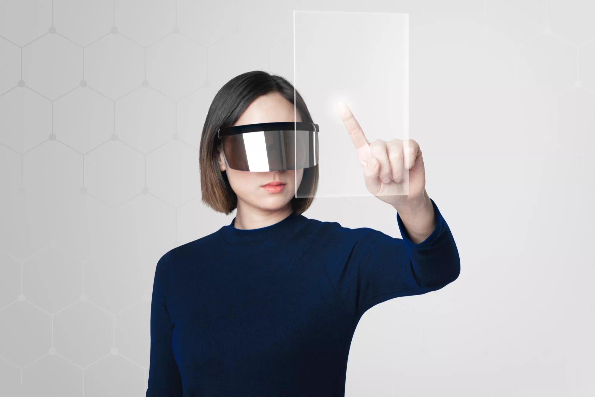 Businessman using VR headset Businessman using VR headset.