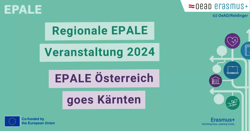 Veranstaltungssujet mit Schriftzug "EPALE Österreich goes Kärnten".