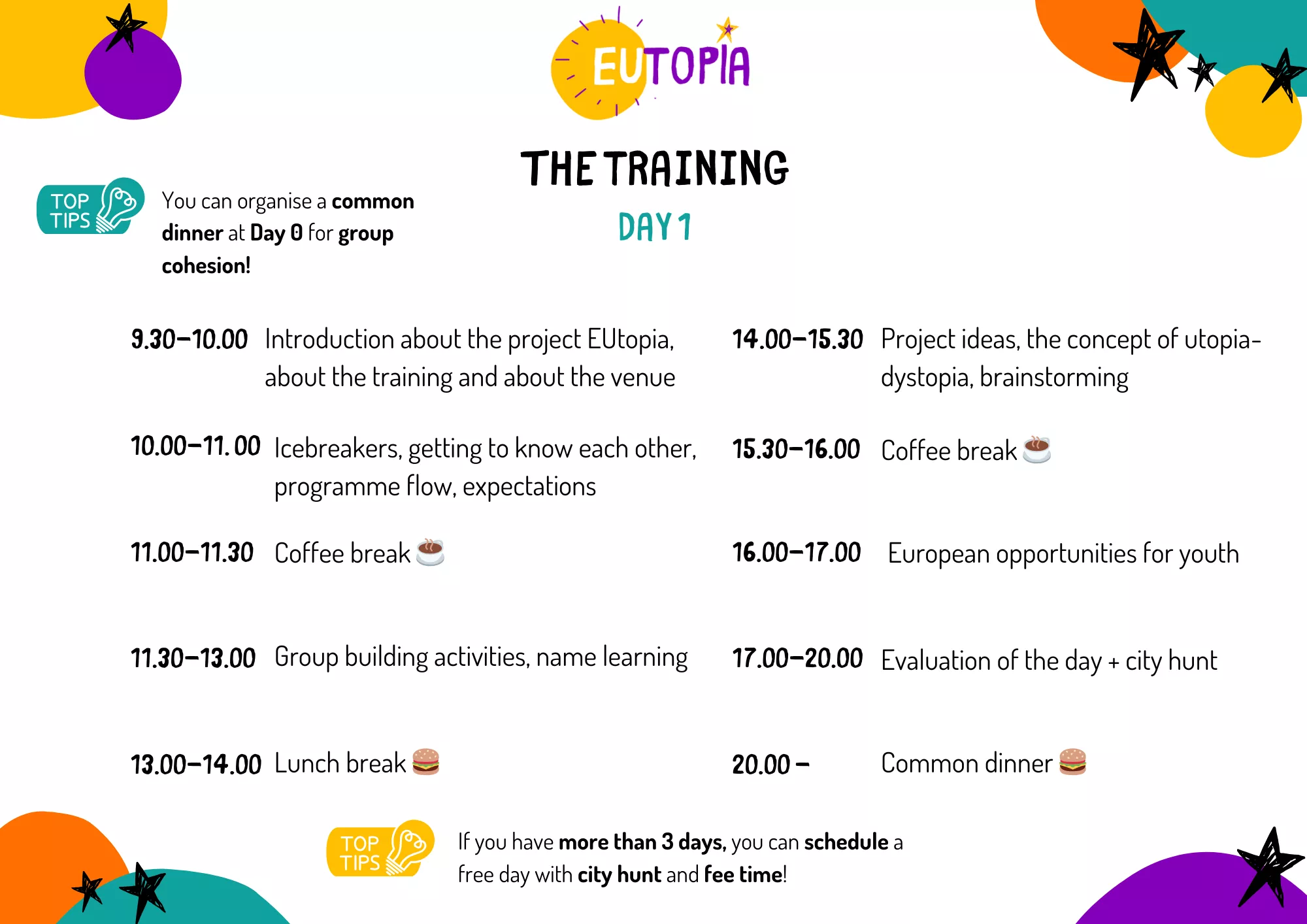 Agenda of the first day.