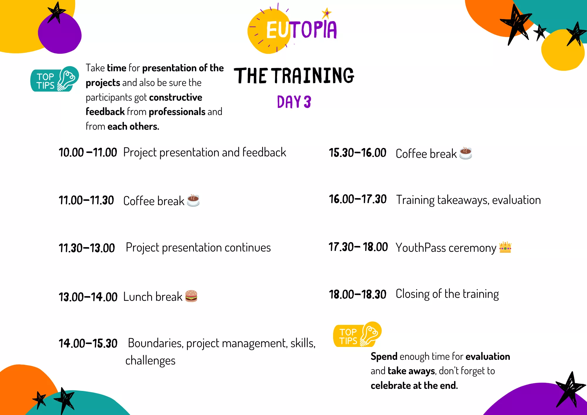 Agenda of the third day.