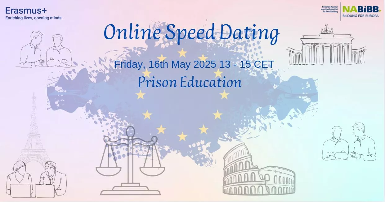 Onlne Speed Dating Prison Education Announcement of the event.