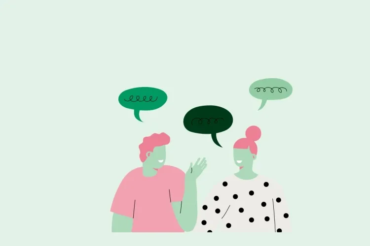 Vragenwaaier gepolariseerde gesprekken twee mensen in gesprek.