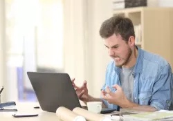 Online teacher frustrated with crashing computer Online teacher frustrated with crashing computer.