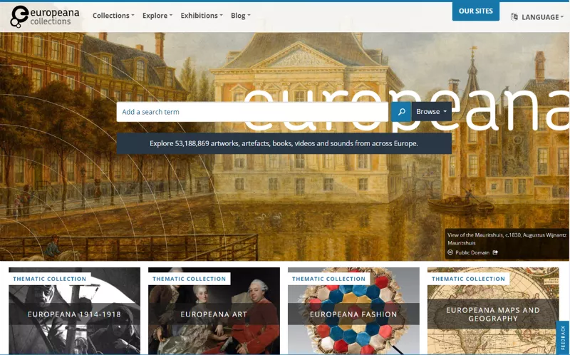 Europeana Collections Screenshot.