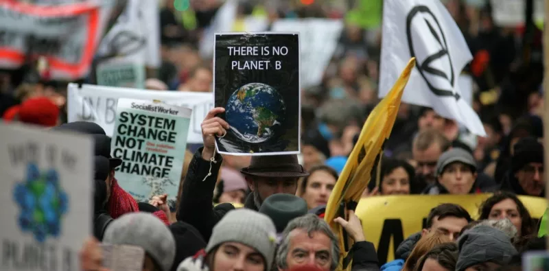 Extinction rebellion protesters in London Extinction rebellion protesters in London.