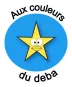 logo on a blue background with a yellow star with eyes and a smile in the centre. The yellow and ...