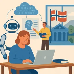AI, teachers and student in Norway.